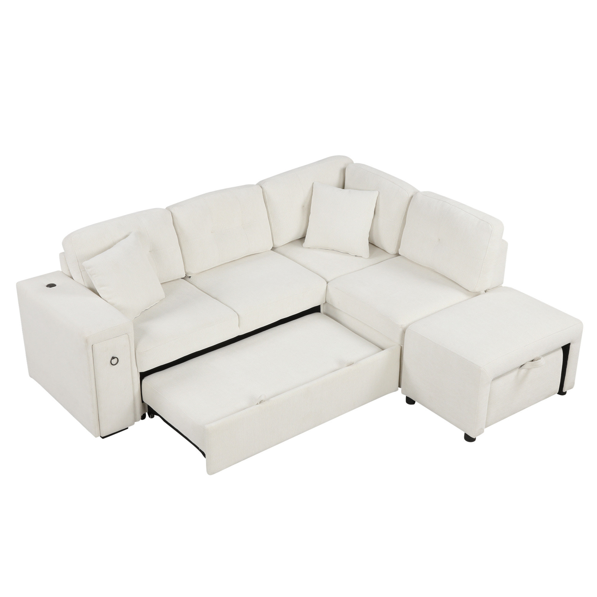 Latitude Run® 86.6" Sectional Sofa LShaped Sofa Couch PullOut Sofa